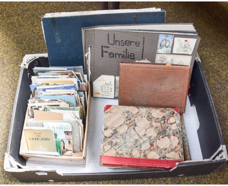 Victorian Scrapbook, c. late-19th century, containing engravings, photographs, cuttings, greetings cards; a small album of gr