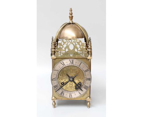 A 20th Century Brass Striking Lantern Clock, 33cm high 