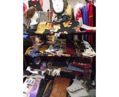 A vintage head, scarves, tights, gloves, gaiters etc.,