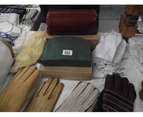 A quantity of gloves, vintage set etc.,