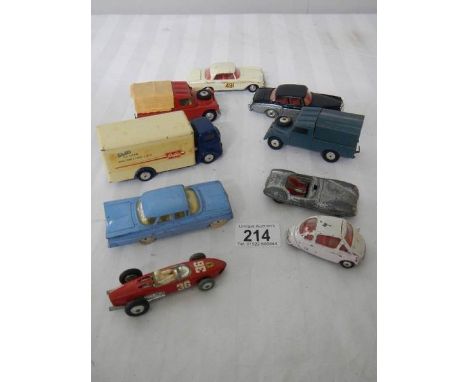 9 Corgi toys including Land Rover, Heinkel, Bentley etc.,