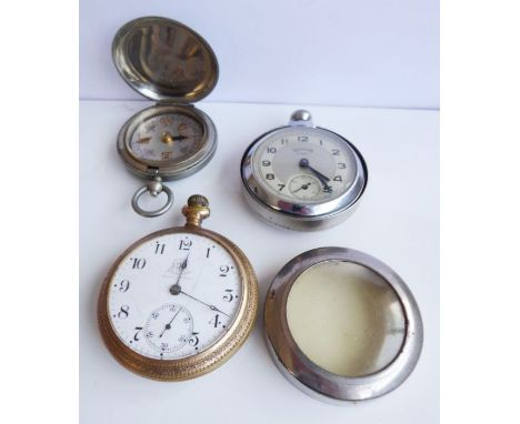 A 'Services - Army' pocket watch, a WW1 Dennison of Birmingham pocket compass (VI - 12035 - 1917 under broad arrow, serial no