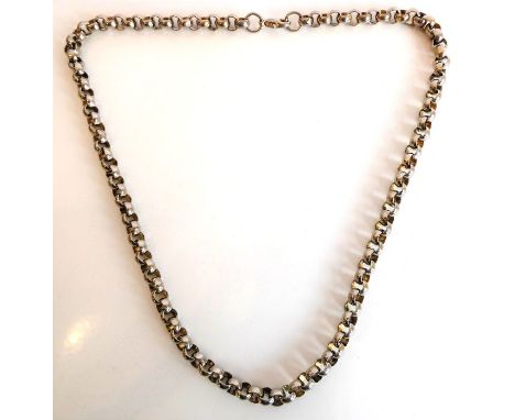 A heavy silver chain link neck chain (formerly gold plated) (45cm, approx. 47.4g)&nbsp;