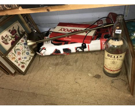 A lamp, a golf trolley etc