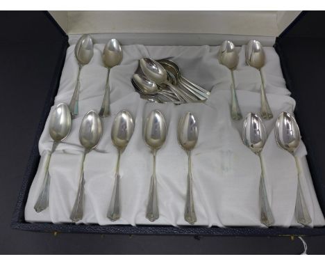 Two sets of 12 Argentina silver spoons stamped 800, 10oz 