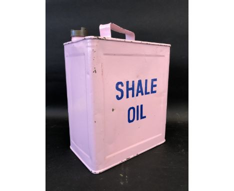 A Light Shale Oil two gallon petrol can with an A.A.O.C. brass cap.
