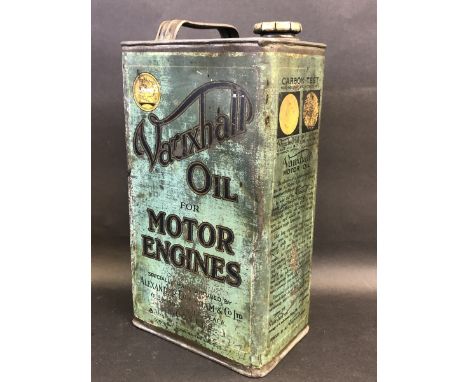 A rare Vauxhall Oil for Motor Engines gallon can, with original cap.