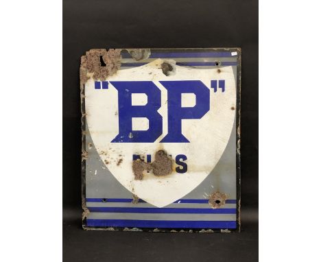 A BP Plus rectangular enamel sign,21 x 24".