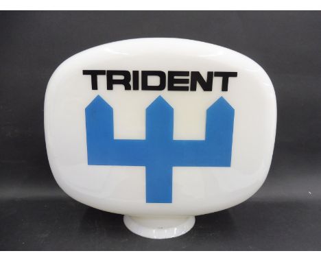 A Trident glass petrol pump globe by Hailware, in excellent condition. 