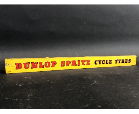 A Dunlop Sprite Cycle Tyres shelf strip.