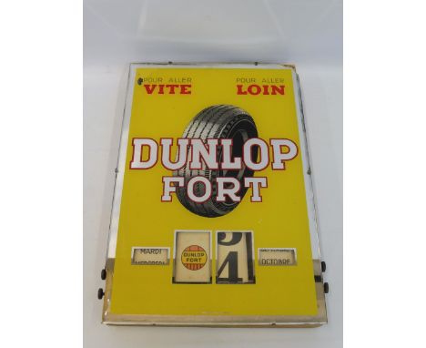 A Dunlop Fort glass fronted calendar, 9 1/2 x 14". 