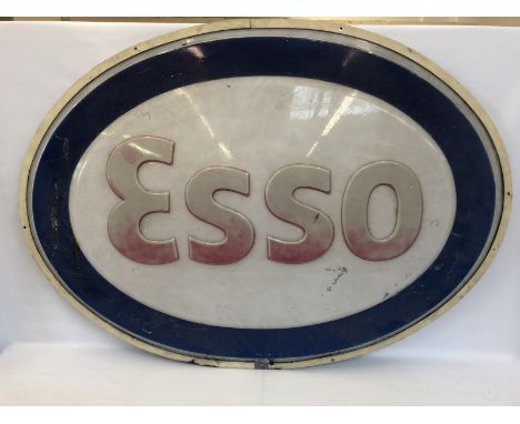 A large Esso aluminium framed plastic garage forecourt illuminated lightbox panel, 60 x 43 1/2". 