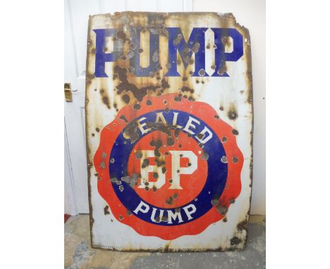 A BP Buy From The Pump enamel sign, 36 x 54".