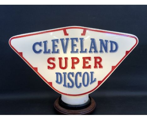 A Cleveland Super Discol glass petrol pump globe, of bright colour and in good condition except for chipping to the neck, hid