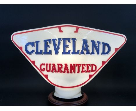 A Cleveland Guaranteed glass petrol pump globe, in generally very good condition, slight fading to the lettering on one side 