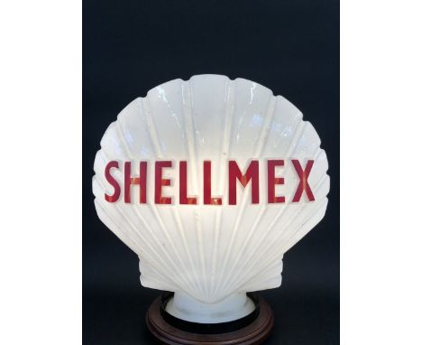 A Shellmex glass petrol pump globe by Hailware, fully stamped underneath 'Property of Shell-mex &amp; B.P. Ltd', good conditi