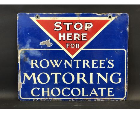 A rarely seen Rowntree's Motoring Chocolate double sided enamel sign, 20 x 16". 