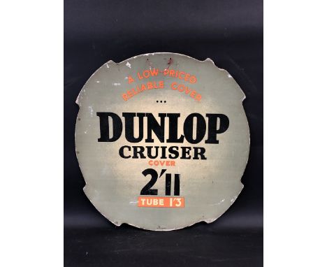 A Dunlop Cruiser cardboard advertising tyre insert sign, 27" diameter.