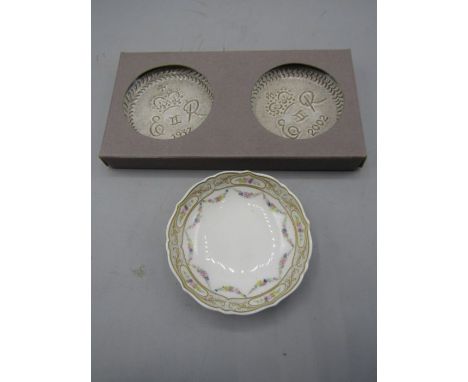 Kaiser trinket dish and Rye Pottery commemorative dishes in display box