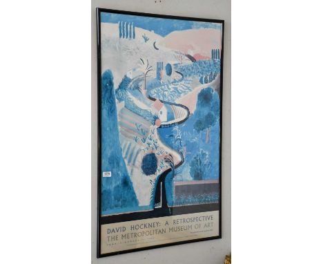 David Hockney: A Retrospective, The Metropolitan Museum of Modern Art, June - August 1988, exhibition poster, 98cm by 60cmFre
