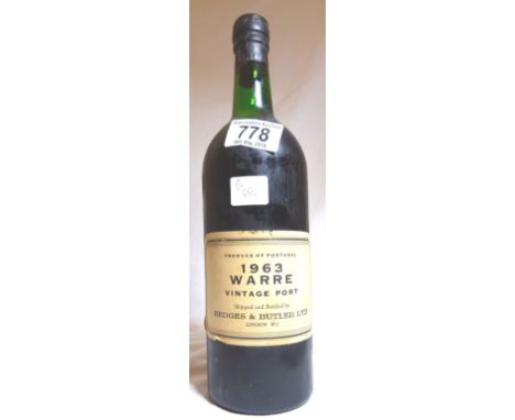 TAYLORS WARRE PORT. Taylors Warre Vintage port c1963, sealed 