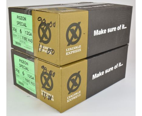 Five-hundred 12 bore Lyalvale Express Pigeon Special  30g shotgun cartridges, sealed in packing boxes PLEASE NOTE THAT A VALI