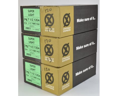 Seven-hundred-and-fifty 12 bore Lyalvale Express Super Light 24g shotgun cartridges, sealed in packing boxes&nbsp;PLEASE NOTE