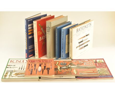 Eleven bladed weapon / accoutrement / shooting related reference books including The Brown Bess by Goldstien &amp; Molbray, B
