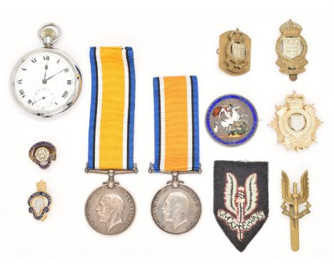 Two WW1 War Medals named to 41814 Pte G Pegler, Somerset Light Infantry and J17694 FC Pegler, A.B Royal Navy together with ca
