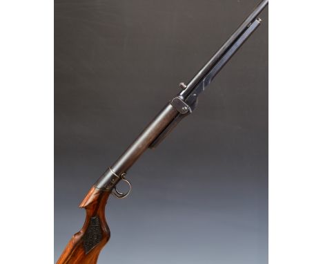 BSA Standard No 1 Light or Ladies .177 under-lever air rifle with chequered and named semi-pistol grip and adjustable sights,