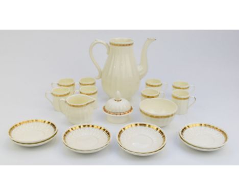 Royal Worcester eight place setting coffee set decorated in the Elegance pattern, tallest 24cm