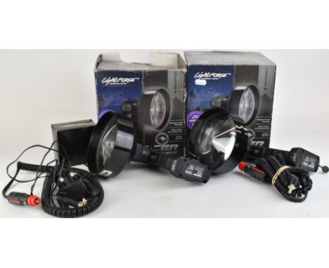 Two Lightforce Performance Lighting Enforcer 140mm LED handheld lights, both in original boxes.&nbsp;