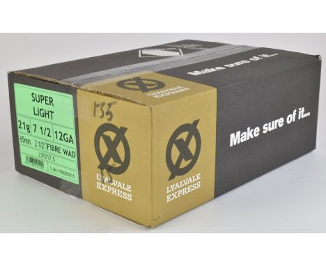 Two-hundred-and-fifty 12 bore Lyalvale Express Super Light 21g shotgun cartridges, sealed in packing box PLEASE NOTE THAT A V