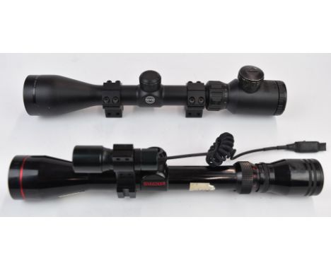 Two rifle scopes Hawke Nite-Eye 1.5-6x44 IR and Simmons 3-9x40 with Hawke gun light.&nbsp;