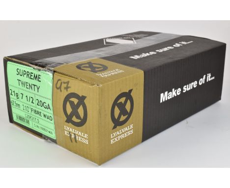 Two-hundred-and-fifty 20 bore Lyalvale Express Supreme Twenty 21g shotgun cartridges, sealed in packing box&nbsp;PLEASE NOTE 