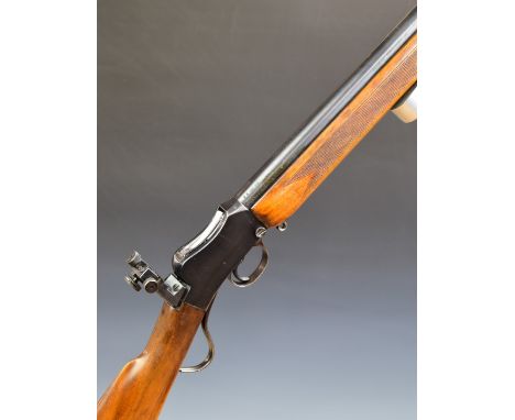 BSA .220 underlever-action target rifle with Parker-Hale Model 7 adjustable peep hole target sights, sling mounts and 29 inch