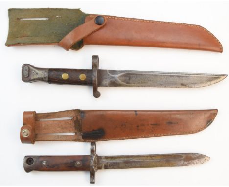 British 1888 pattern bayonet with contemporary hilt and modified 20cm shortened single edge blade,&nbsp; with scabbard and in