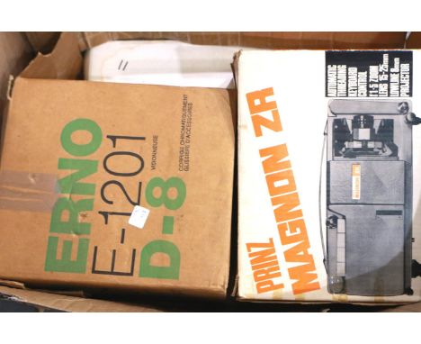 Box of camera and cinema items. P&amp;P Group 3 (£25+VAT for the first lot and £5+VAT for subsequent lots) 