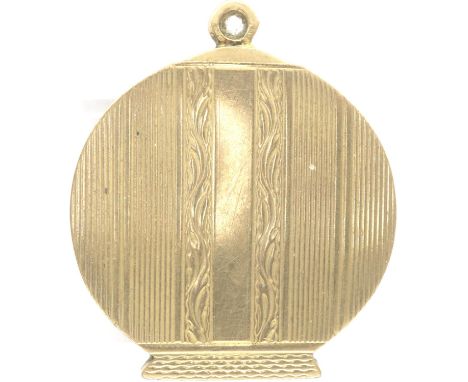 9ct gold pendant inscribed verso, Gladys 21st 31.7.64 Love Tom, 8.8g, H: 30 mm. P&amp;P Group 1 (£14+VAT for the first lot an