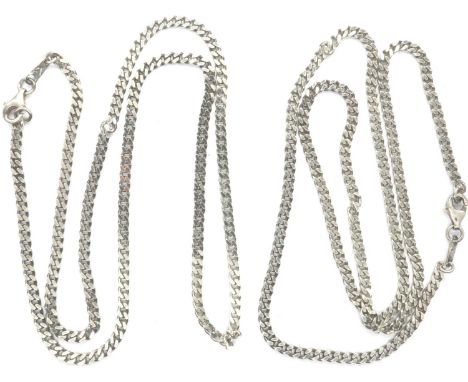 Two 925 silver neck chains, largest L: 50 cm. P&amp;P Group 1 (£14+VAT for the first lot and £1+VAT for subsequent lots) 