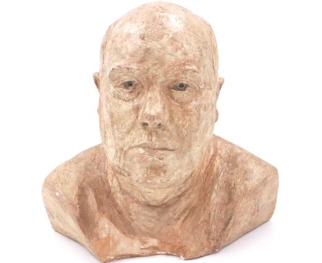 Reconstituted stone bust of Benito Mussolini, slight chip to shoulders, H: 35 cm. P&amp;P Group 3 (£25+VAT for the first lot 