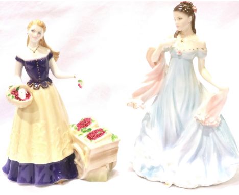 Two Royal Worcester figurines: Cherry and With All My Heart. P&amp;P Group 2 (£18+VAT for the first lot and £3+VAT for subseq