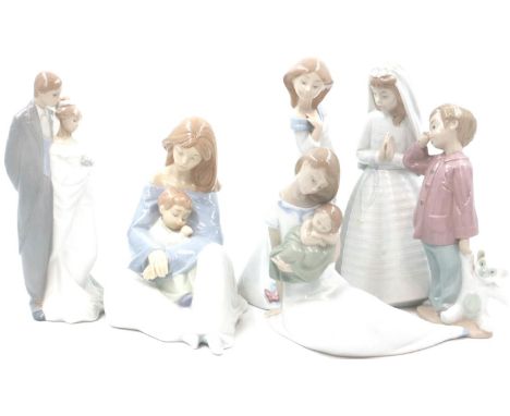 Six Nao figurines, largest H: 24 cm, no cracks or chips. P&amp;P Group 3 (£25+VAT for the first lot and £5+VAT for subsequent