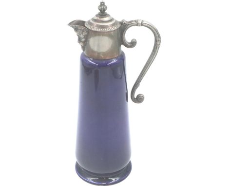 Wade ceramic and brass claret jug with Falstaff spout, H: 30- cm, no cracks or chips. P&amp;P Group 3 (£25+VAT for the first 