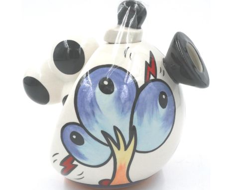 Lorna Bailey balloon handle teapot in the Bursley way pattern, H: 19 cm, no cracks or chips. P&amp;P Group 1 (£14+VAT for the