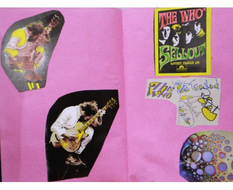 Two scrapbooks relating to rock band and signatures, no provenance, The Who and The Rolling Stones. P&amp;P Group 2 (£18+VAT 