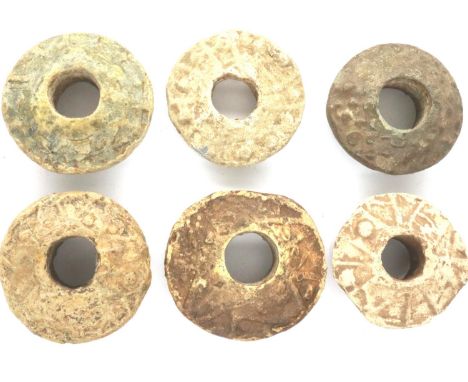 Lot of Medieval spinning whorls. P&amp;P Group 0 (£5+VAT for the first lot and £1+VAT for subsequent lots) 