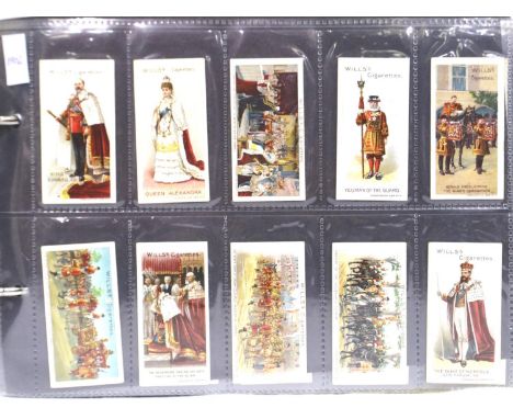 Royalty cigarette cards to include Wills 1902 (50) Wills 1908 (100)  Wills 1911 (50), Ardath Silver Jubilee (50), Godfrey Phi