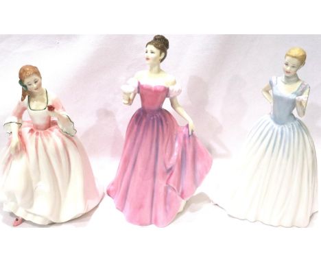 Royal Doulton figurine, Tender Moment HN3303 and two further Royal Doulton figurines (3). P&amp;P Group 2 (£18+VAT for the fi