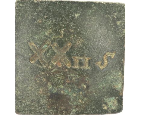 Medieval trade weight; Latin 225, L: 17 mm. P&amp;P Group 0 (£5+VAT for the first lot and £1+VAT for subsequent lots) 